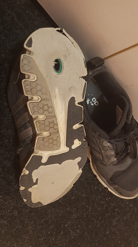 broken shoe hole